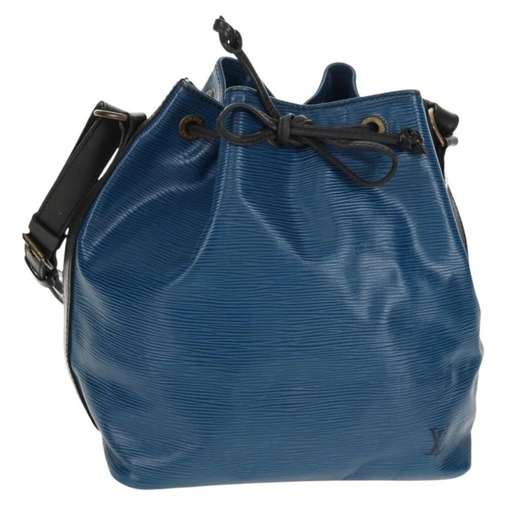 LOUIS VUITTON Epi Petit Noe Shoulder Bag Bicolor Black Blue M44152 Auth 146621